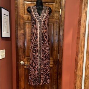 Soft Surroundings Brown and Black Sleeveless Maxi Dress